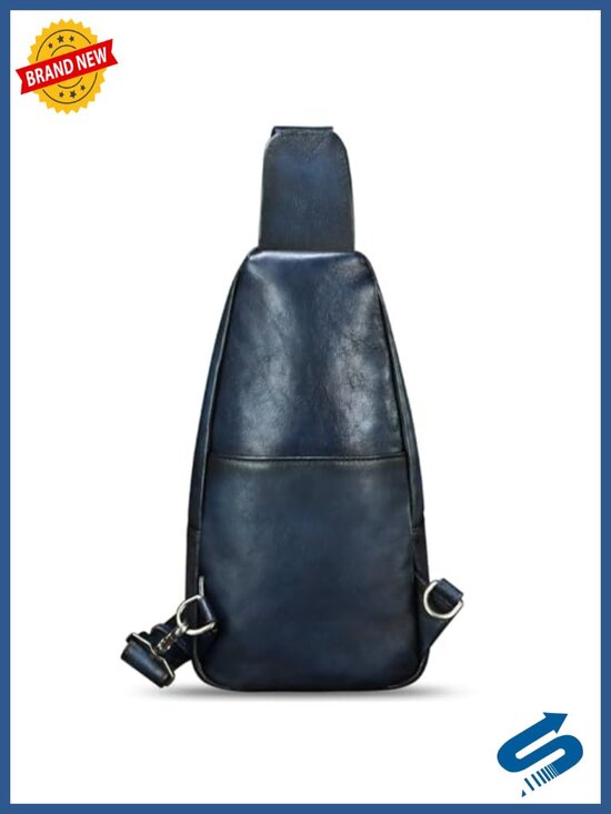 Genuine Leather Sling Bag Vintage Handmade Backpack Crossbody Chest Purse main image 4